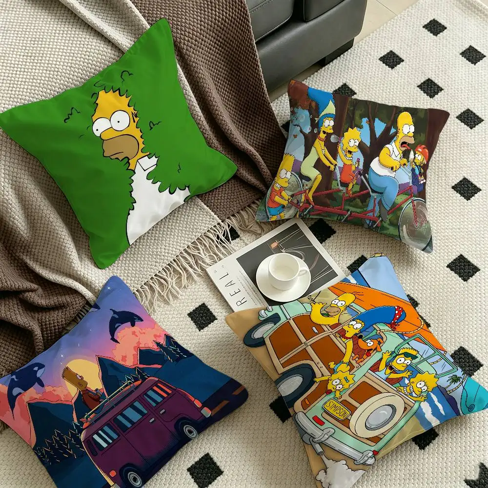Cartoon cool The S-Simpsons Cushion Cover Inches Farmhouse Decor Home Throw Pillow Covers for Couch Decorations