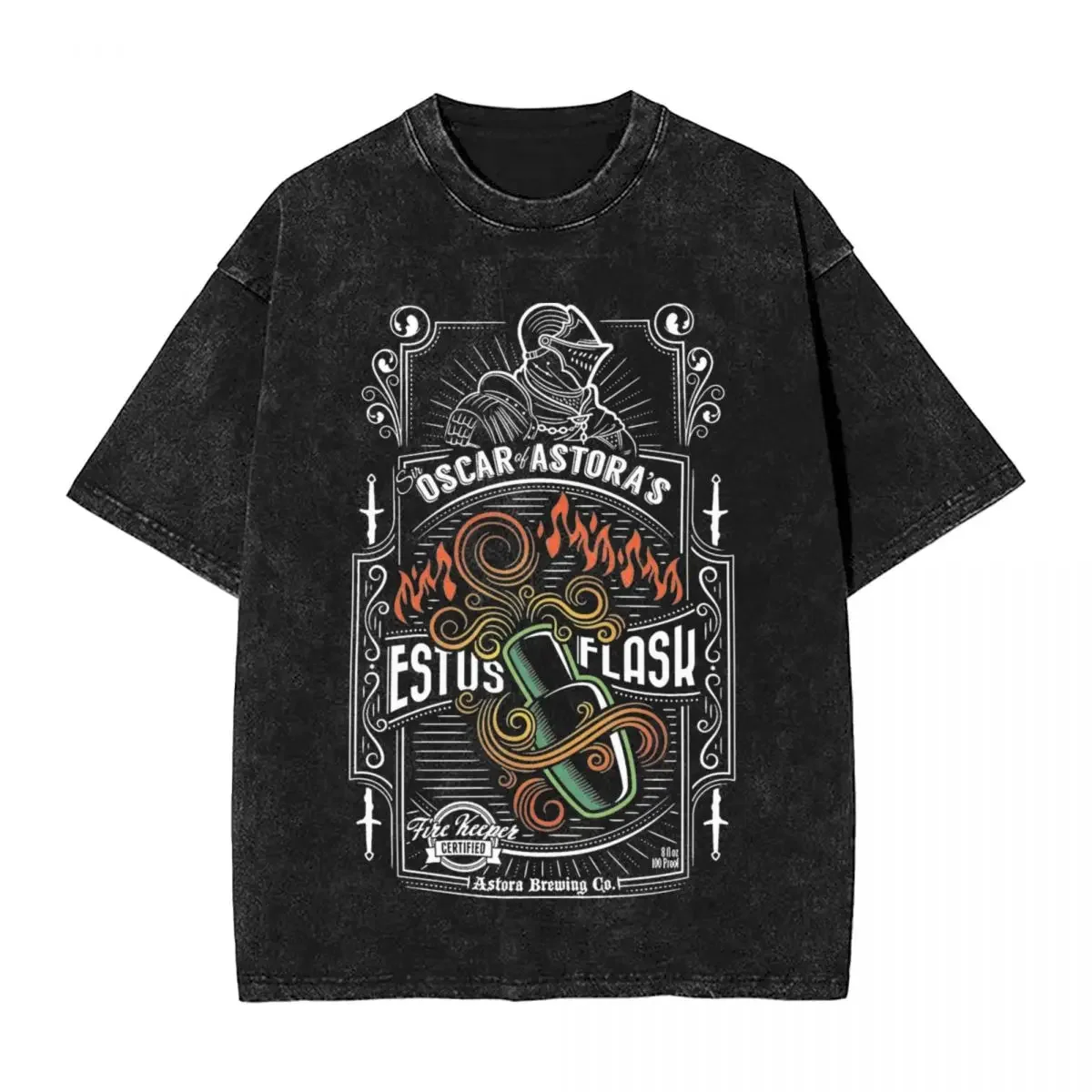 Estus Flask Eldened Ringed Washed T Shirts Streetwear Hip Hop Retro T-Shirt Tee Shirt Men Women Short Sleeve Harajuku Summer