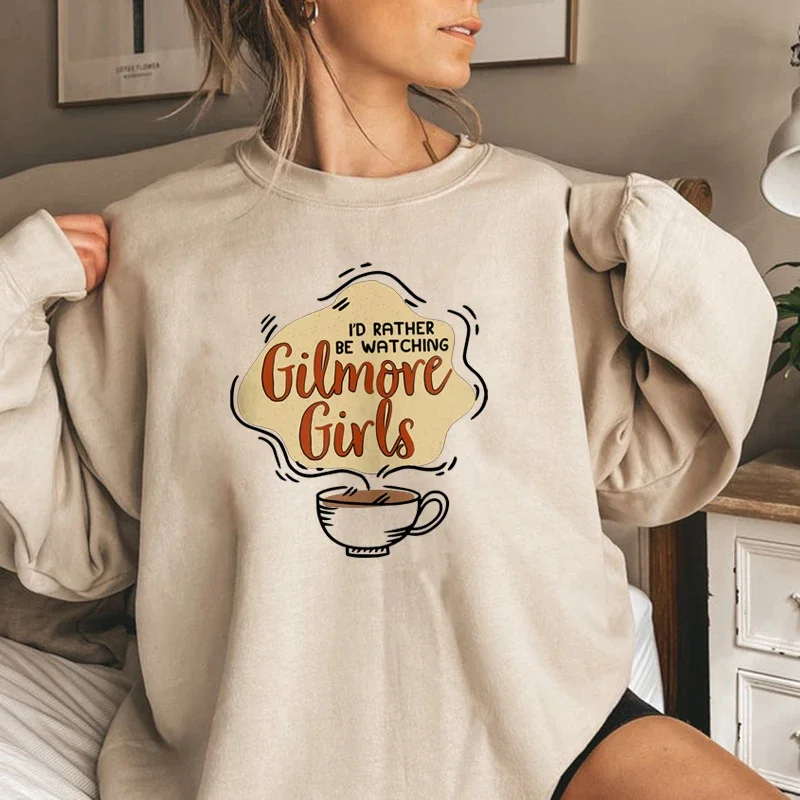 Gilmore Girls Sweatshirt I\'d Rather Be Watching Gilmore Hoodie Star Hollow Luke\'s Diner Jumper Lorelai Rory Crewneck Sweatshirts