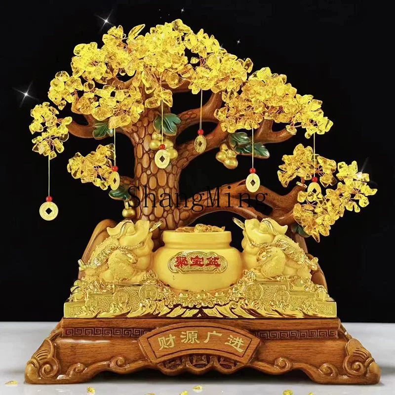 SM lucky ornament citrine rich cash tree office checkout page high-end atmosphere opening gift
