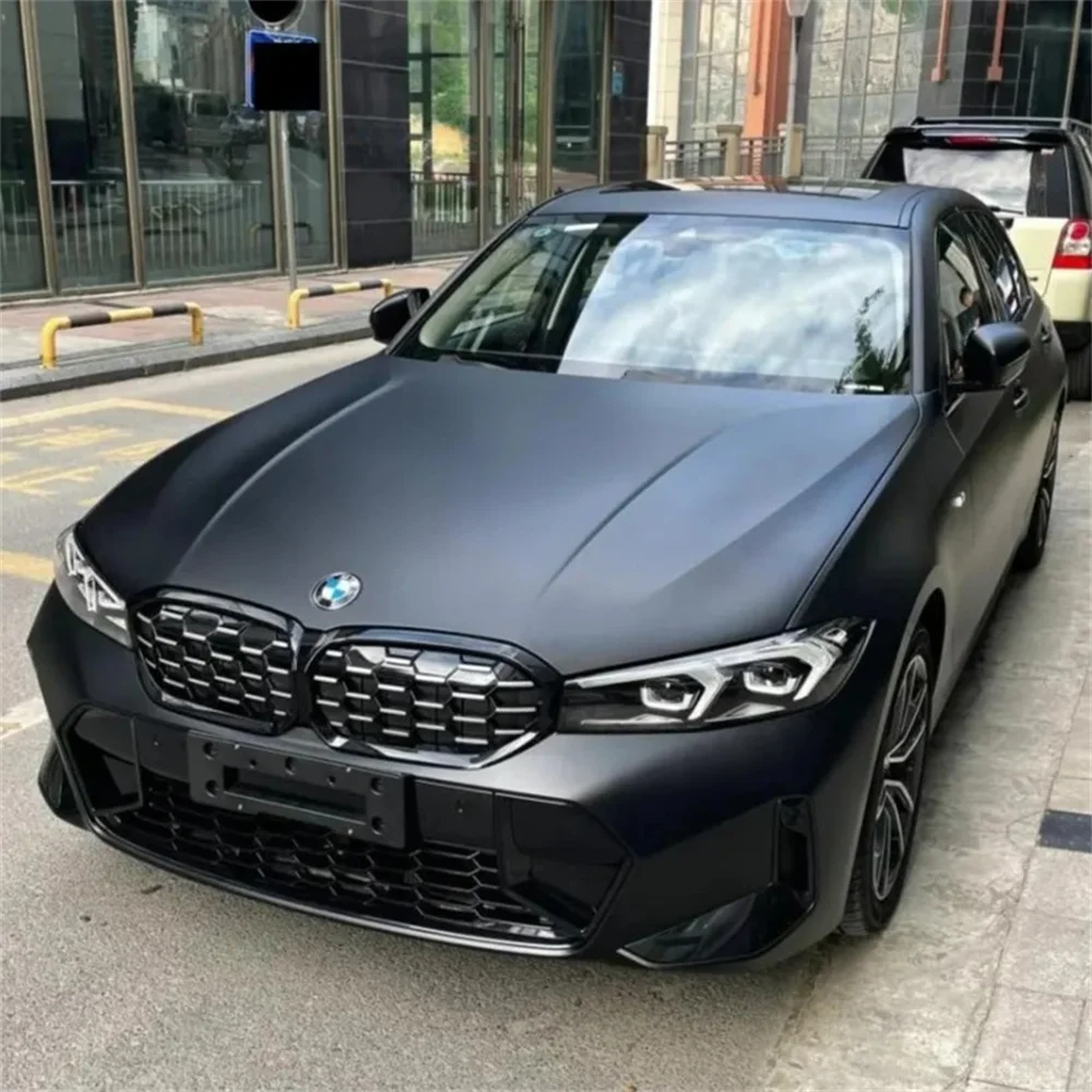 PET Ultra Matte Black Vinyl Car Vinyl Wrap Film with Bubble Free Self Adhesive DIY Motorcycle Sticker Decal