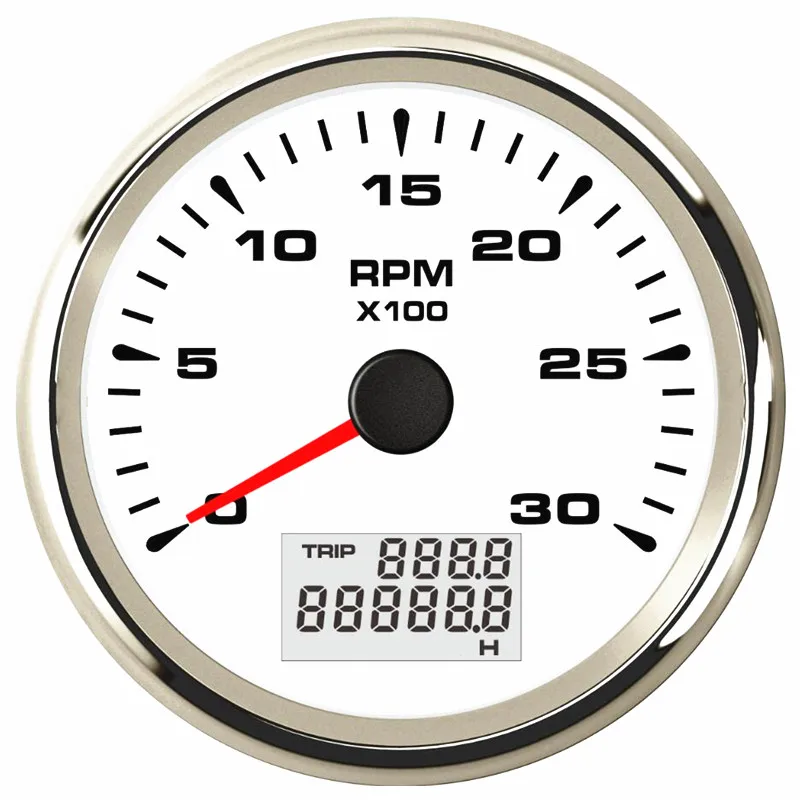 Auto 85mm 0-3000RPM toerenteller boot pulssignaal toerentellers zwart toerentellers met urentellers & 8 soorten achtergrondverlichting