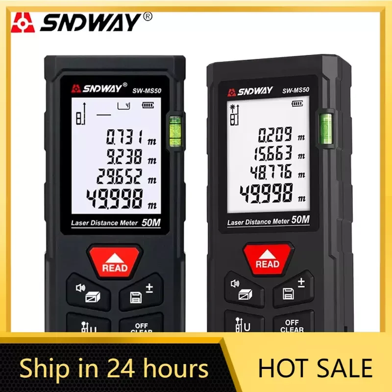 

SNDWAY Laser Distance Meter Digital Professional Range Finder Laser Meter Mini Rangefinder Laser Trena Measuring Tool SW-MS50