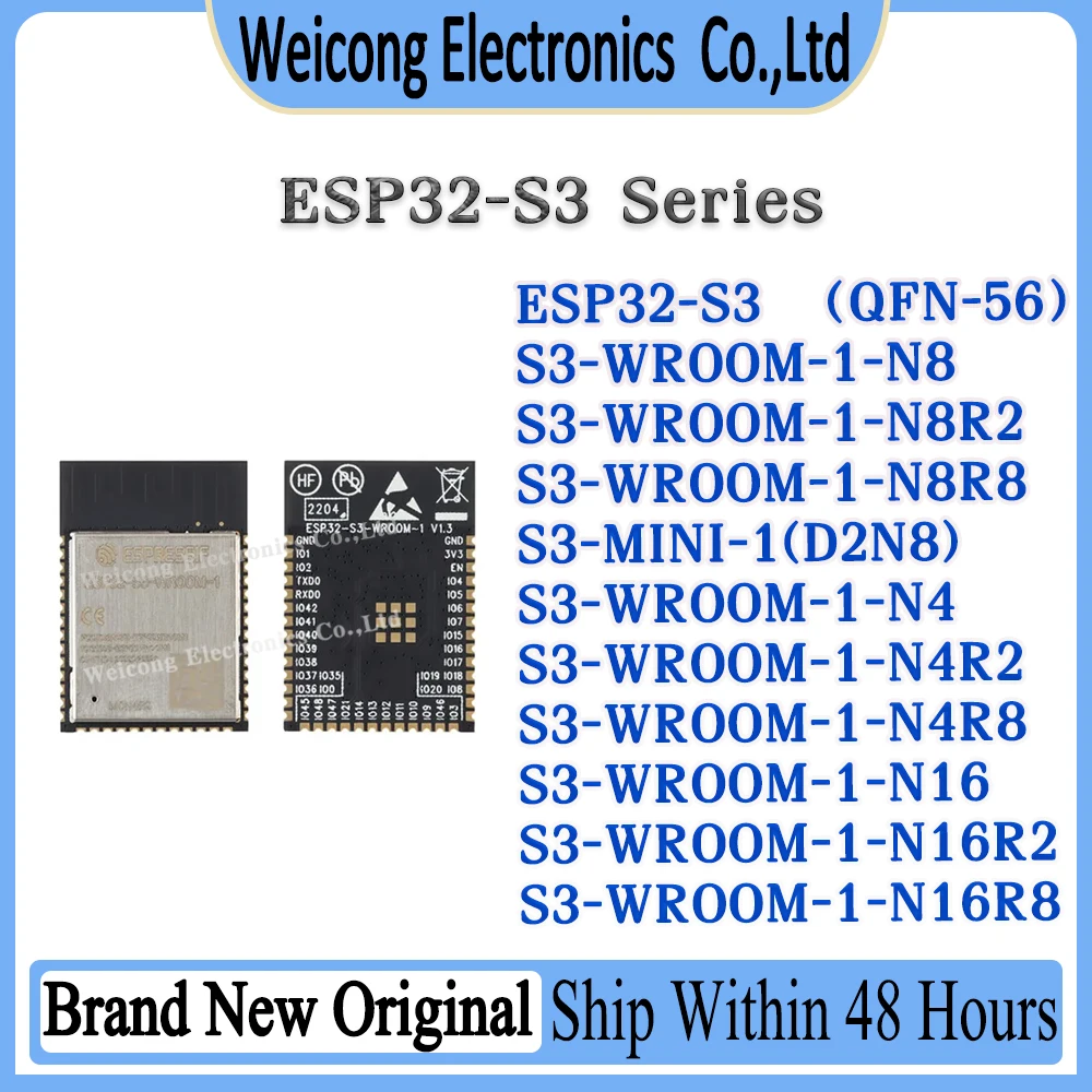 ESP32-S3-WROOM-1 ESP32-S3-MINI-1 ESP32-S3 ESP32-S3R2 ESP32-S3R8 Dual-core WiFi Bluetooth-compatible 5.0 ESP32 Wireless Module