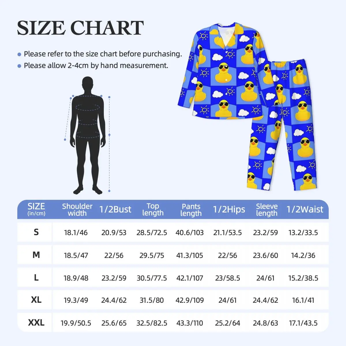 ชุดนอนผู้ชายเป็ดยาง Night ชุดนอนสัตว์ตลก 2 ชิ้นชุดลําลองแขนยาวน่ารักนุ่ม Oversize Home ชุด