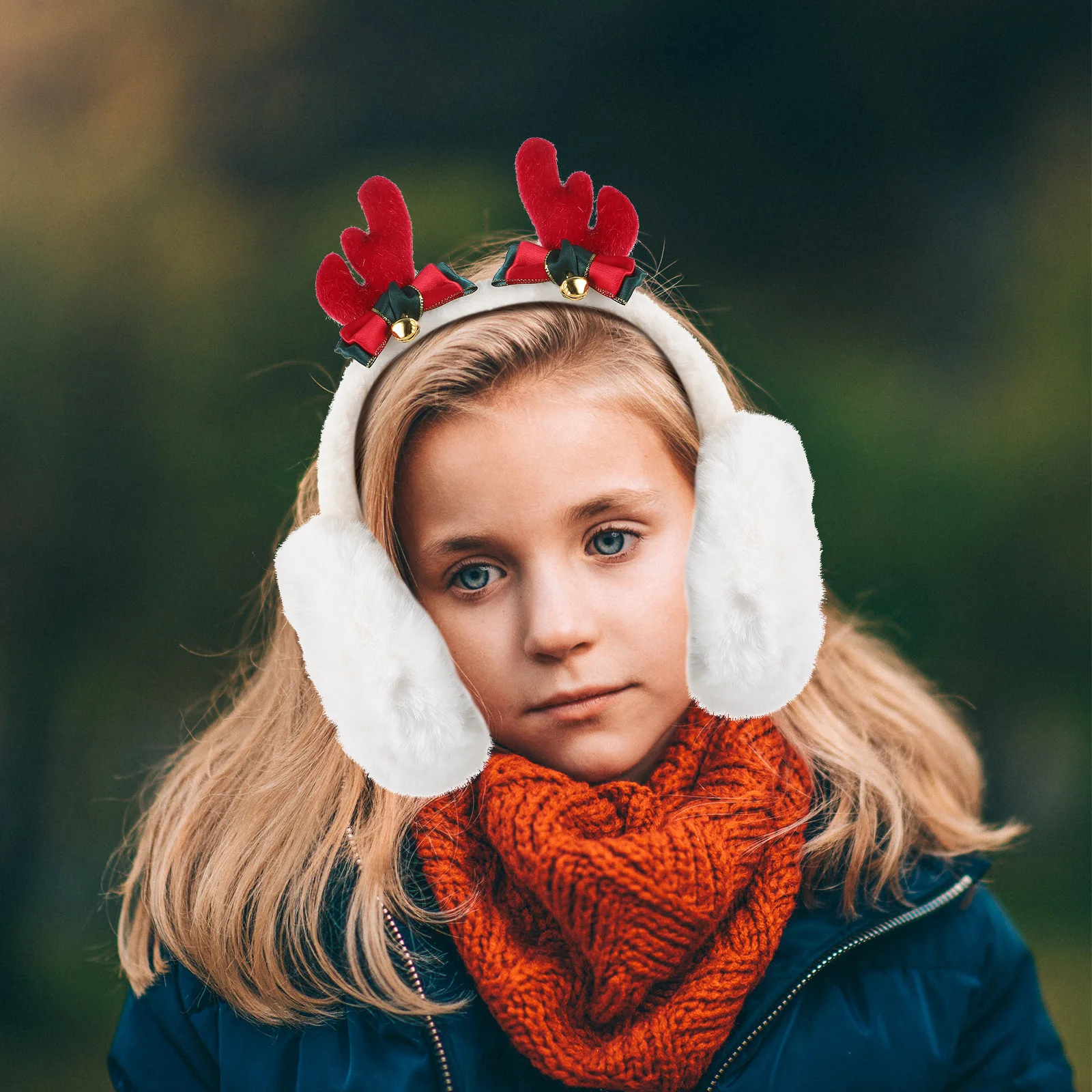 Warm Earmuff Cute Antler Design Christmas Ear Warmer Soft Comfortable Winter Headwear Protective Ear Cover