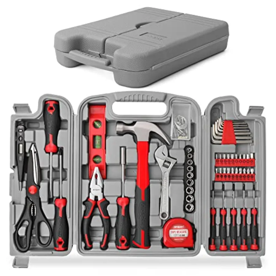 

Hi-Spec 54pc Household Tool Kit Essential DIY Hand Tool Set with Toolbox for Home Garage Office Basic Repairs First Apartment N