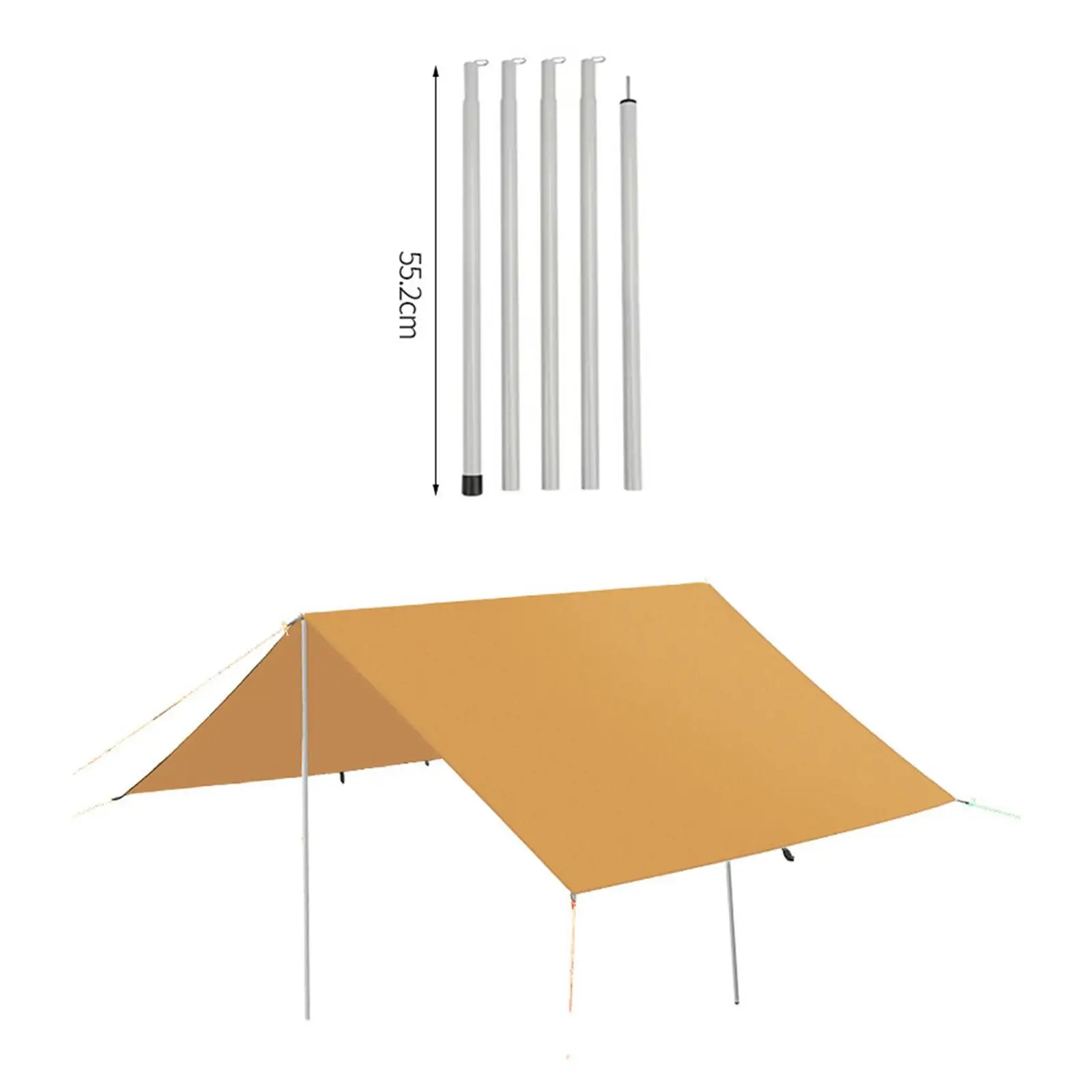 Aste di supporto leggere da 8 pezzi con chiusura a scatto e aste di supporto leggere per qualsiasi avventura, altezza e trasporto libero, nere