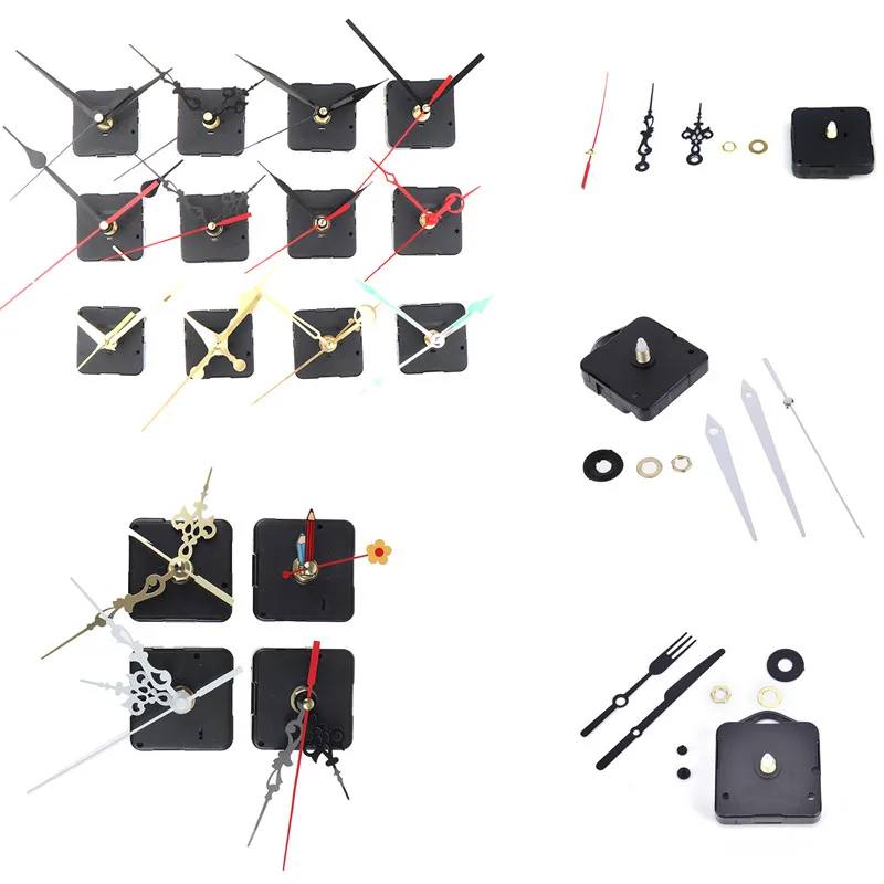 DIY Clock Mechanism Movement Silent large wall Clock Quartz Movement Mechanism Black and Red Hands Repair Tool Set Home Decor