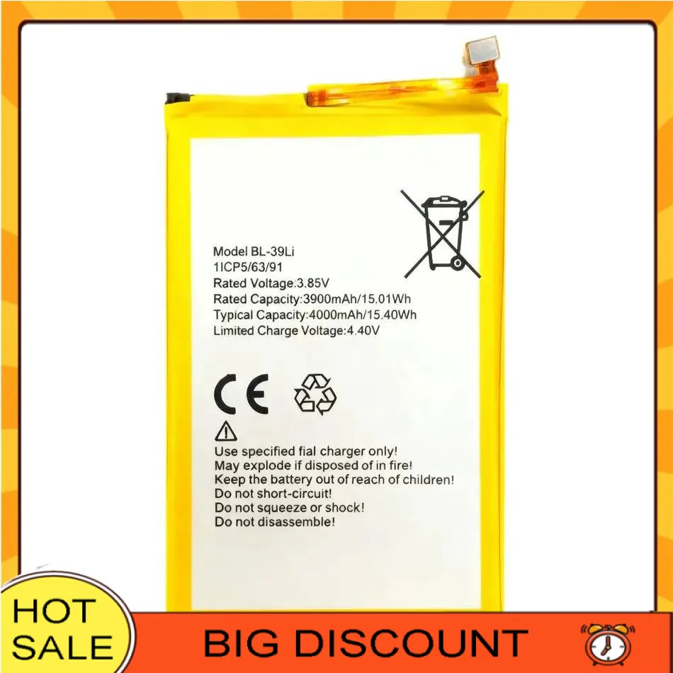 

Аккумулятор большой емкости для мобильного телефона Itel A56 Pro Tecno Pop 4 BC2, 4000 мАч BL-39LI