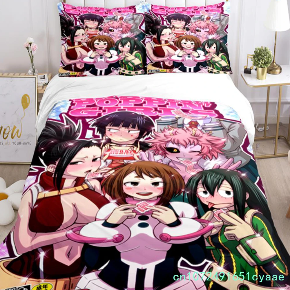 My Hero Anime Print Three Piece Bedding Set Fashion Boys Or Adults For Beds Quilt Covers Pillowcases Bedding Set Gift