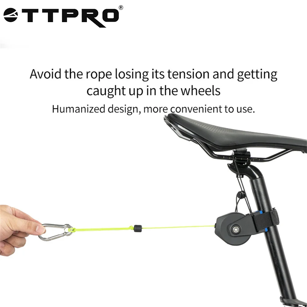 

TTPRO Mountain Road Bicycle Trailer Tractor with Flexible Retractable Extension Rope Convenient Storage Towing Tool Cycling Part