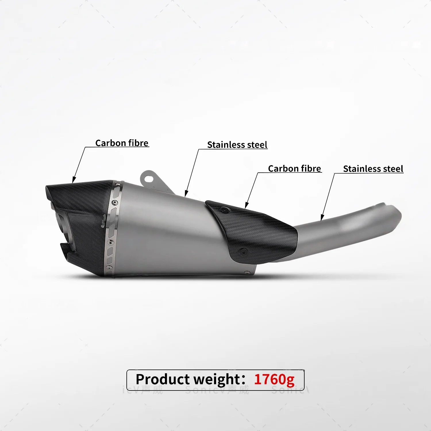 

For Triumph Street Triple 765 modified mid-tail exhaust pipe deep, rich and powerful sound