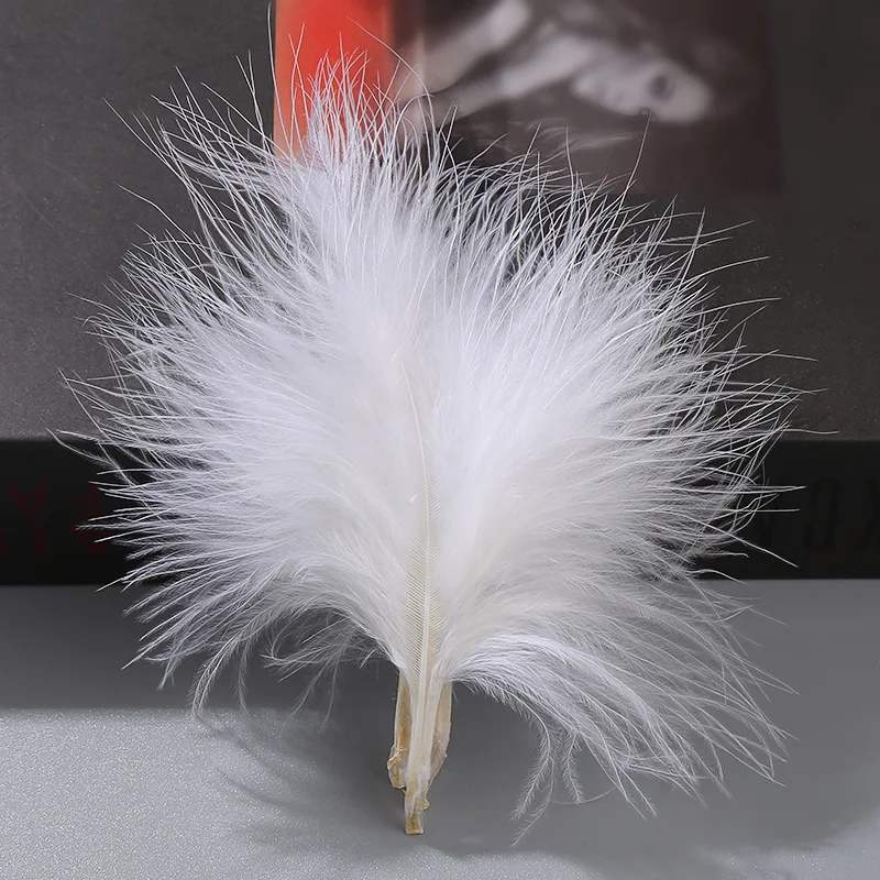 

White Turkey Feathers Fluffy Marabou Soft Plume 6-10cm DIY Craft Feather Trim For Clothing Decoration Sewing Accessories