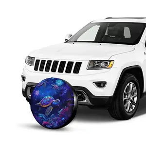 1pc Cute Turtle Car Spare Tire Protection Cover | Suitable For 14 Inch, 15 Inch, 16 Inch, And 17 Inch Tires, Made Of Polyester F