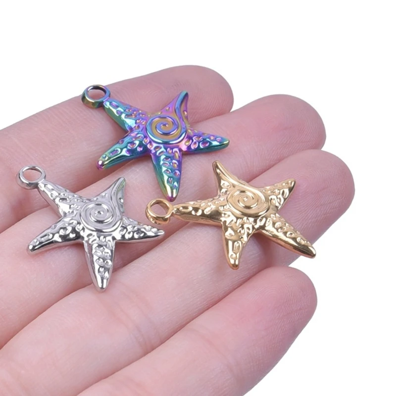 Ocean-Lover Exaggerate Necklace Beach Vacation Pendant Choker Big Star Pentagram Pendant Necklaces for Couple