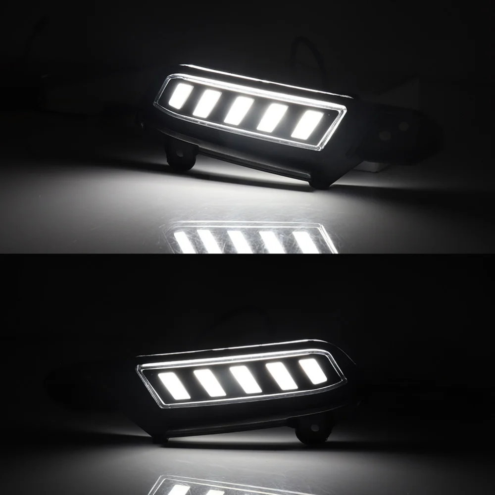Dual-color Amber LED Front Bumper Sequential Turn Signal Lights w/ Xenon White DRL Fog Lights Kit For Toyota Tacoma 2016-2023 - view 5