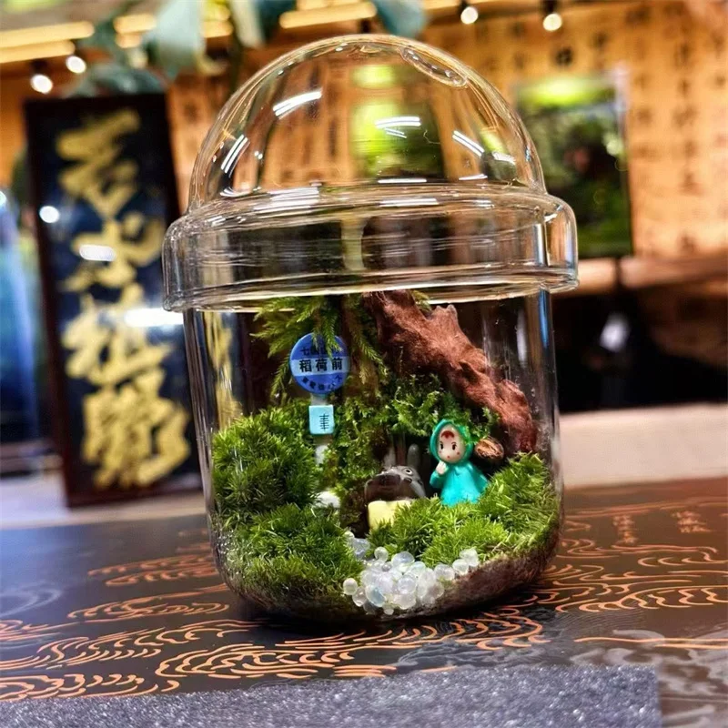 Micro Landscape Moss Glass Bottles Small Glass  Ecological Bottle Green Plant Glass Terrarium Fun Plant Container Desktop Decor
