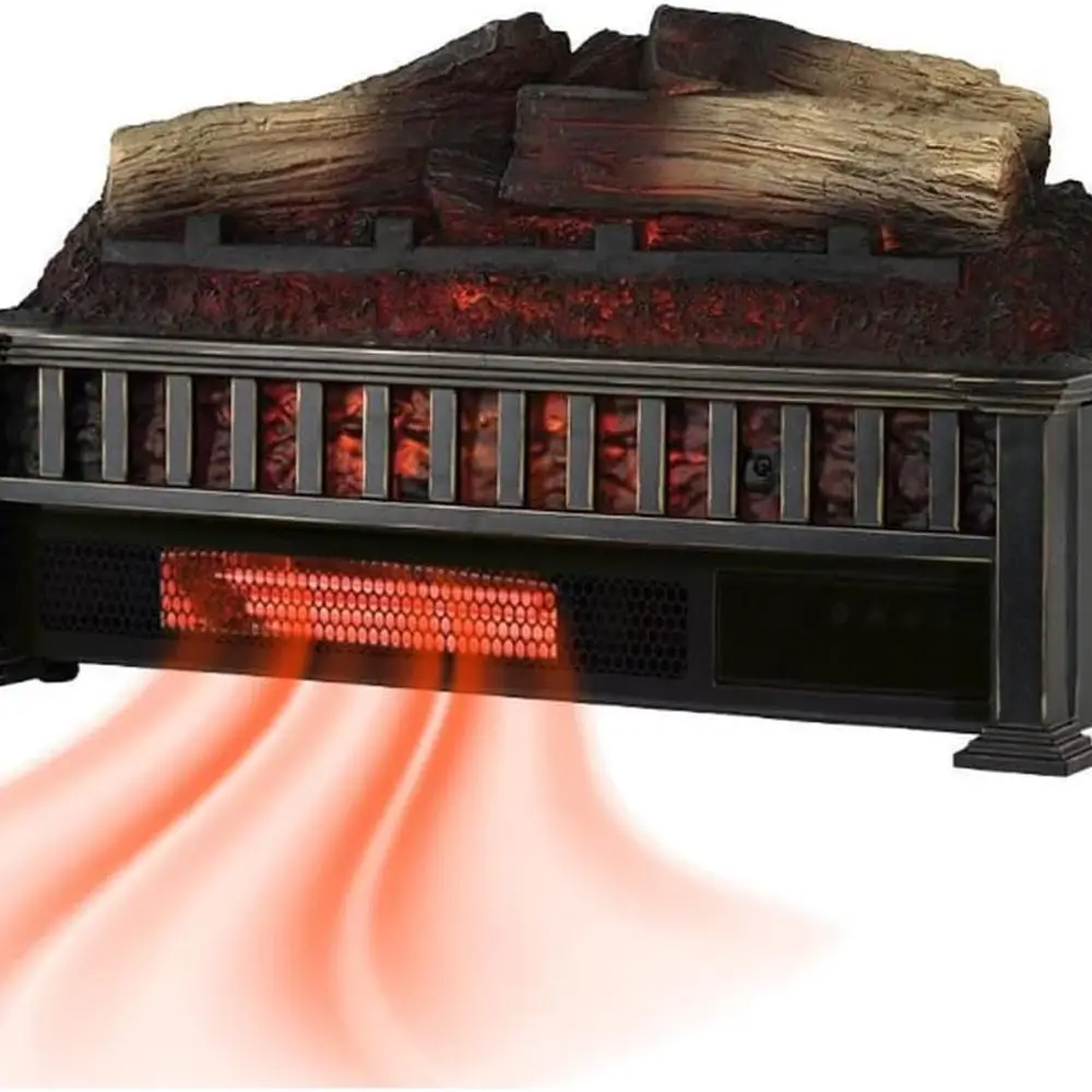 

23-Inch Electric Log Set with Crackling Sound, 1000 Sq Ft Heating Capacity, Faux Log Insert for Existing Fireplaces, Infrared Fl