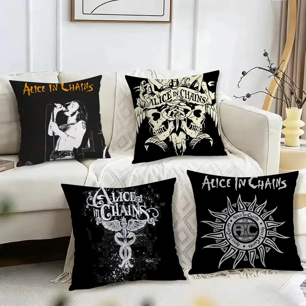 Alice in C-Chains Cushion Cover Pillow Case Short Plush Square Throw Pillow Covers Pillowcase Sofa Home Decor Gift