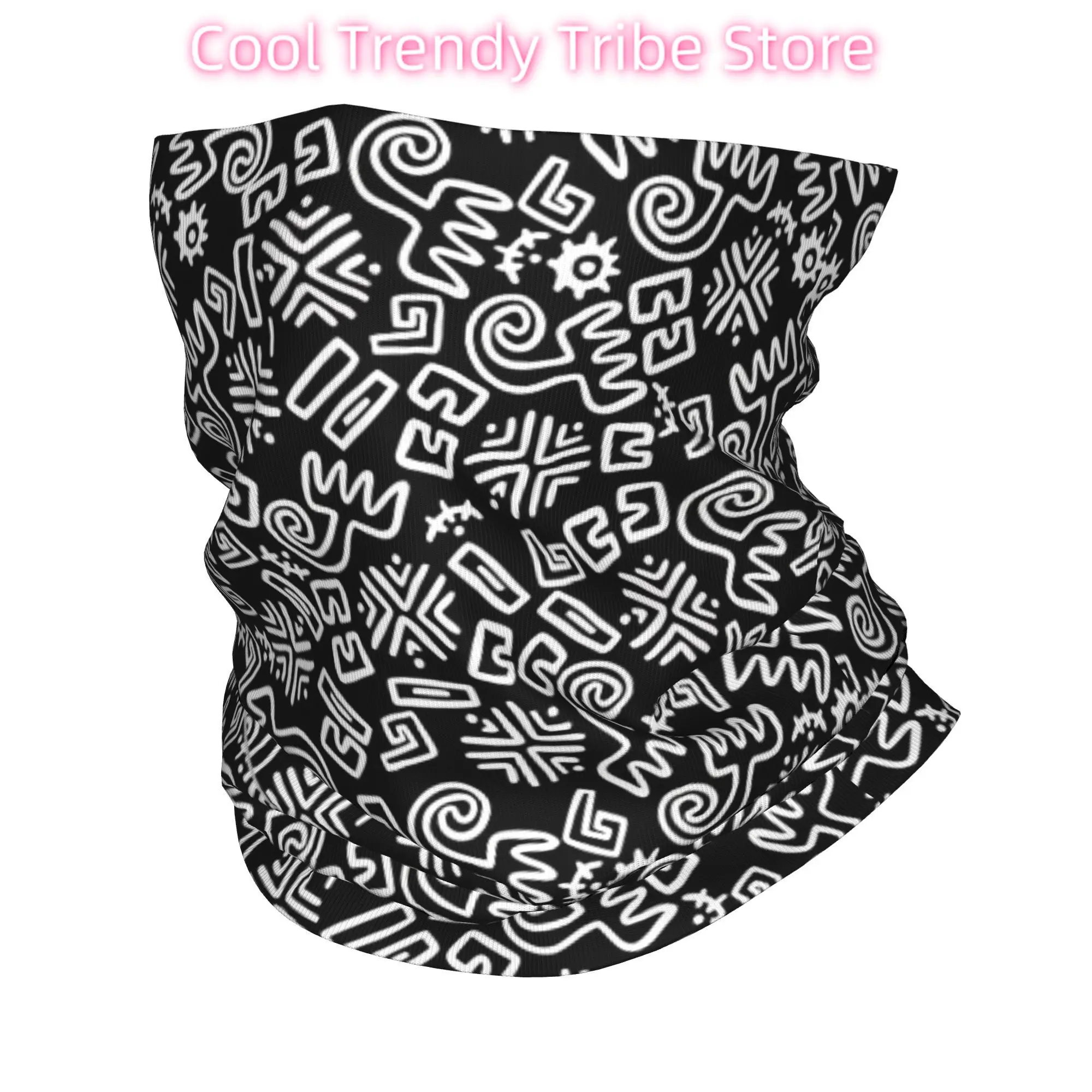 Aztec Texture  Maya Mexican Culture Bandana Neck Gaiter Mask Scarf Multifunctional Cycling Scarf Hiking Unisex Adult Washable