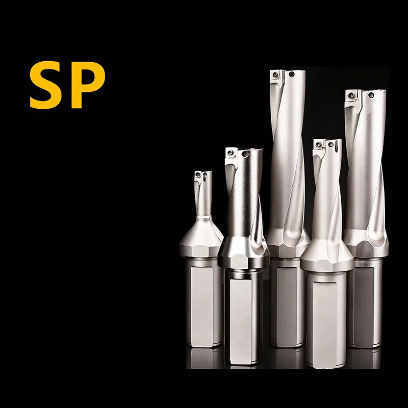 SP Series Drill Bites Insert Drill 8mm-45mm Depth 2D 3D 4D 5D Indexable U Drill CNC for SPMG Machinery Lathes Water C20-D13-SP05