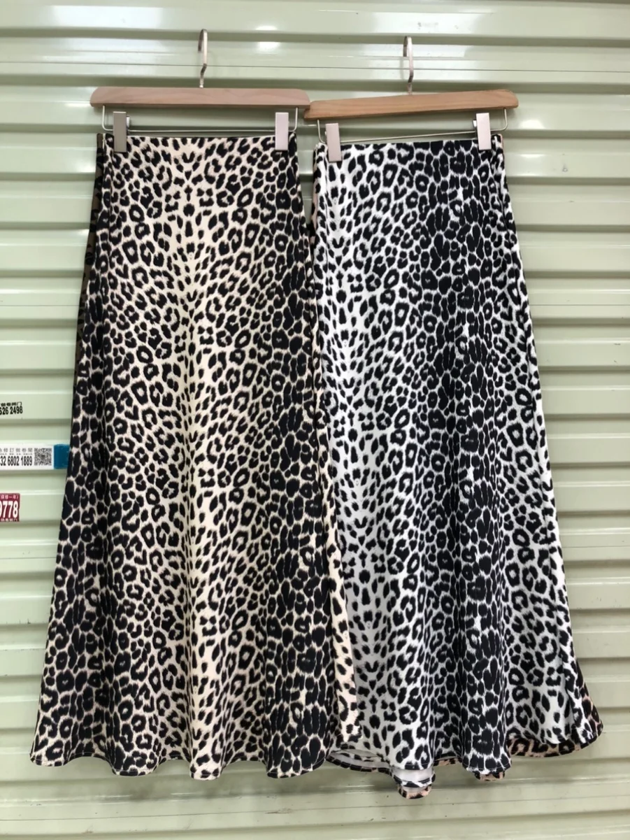 

Юбка миди А-силуэта с высокой талией, скрывающая бедра, для фигуры типа «груша», стройнящая, в стиле ретро, с леопардовым принтом, Dongda Gate