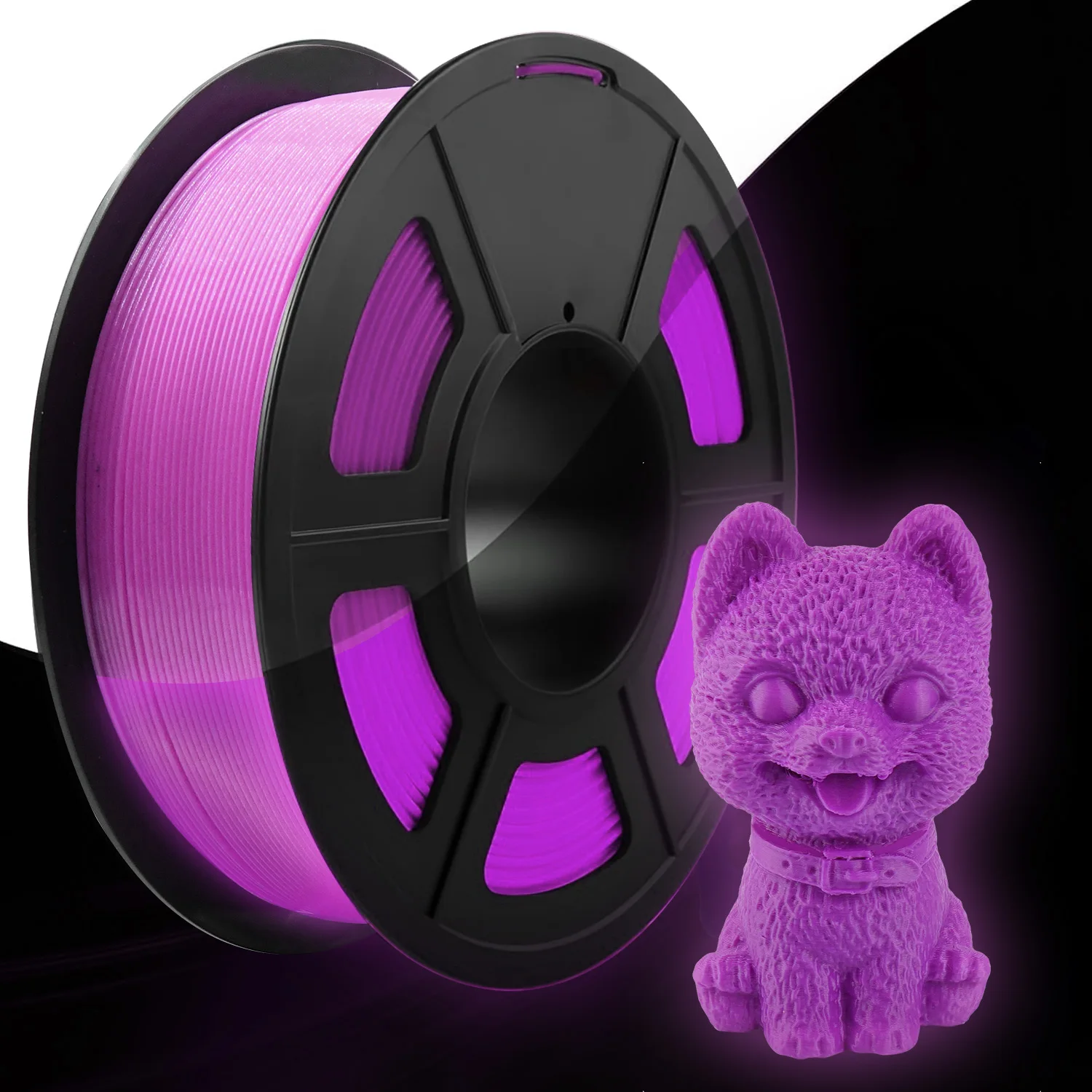 DIY-kerstcadeau, 1,75 mm PLA lichtgevend 3D-printerfilament, 200 g (0,44 l) spoel, gloeit in het donker, voor de meeste FDM-printers