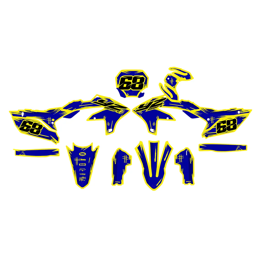 OTOM Motocross Customize Graphics Decals Kit for YAMAHA YZF 250 450 2023-2025 Holographic Chrome Gravel Sticker Kit
