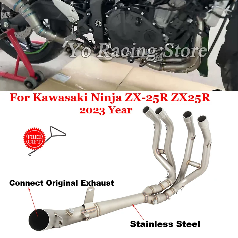 

Slip On For Kawasaki Ninja ZX-25R ZX25R ZX 25R 2023 Year Motorcycle Exhaust System Escape Moto Modified Front Middle Link Pipe