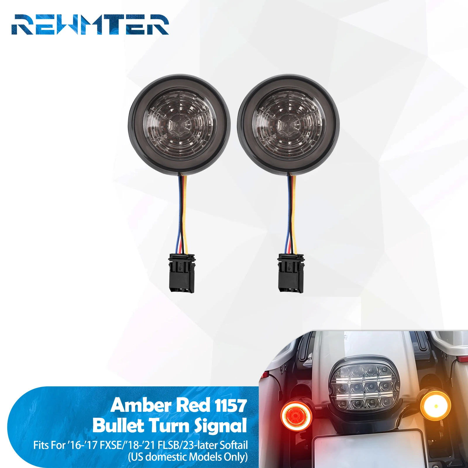 

Motorcycle Rear LED Turn Signal Light Bullet Style Brake Inserts Lamp For Harley Softail FXSE 16-17 Sport Glide FLSB 18-21