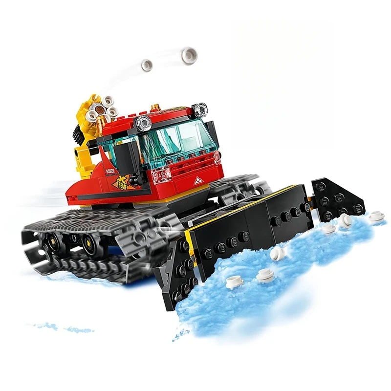 Kompatybilne zestawy MOC Seria Miejska Klocki Konstrukcyjne Śnieżny Ciężarówka Śnieżna z Łopatą Zimowa Ciężarówka Gąsienicowa Zabawki dla Dzieci Prezenty do Składania 60222