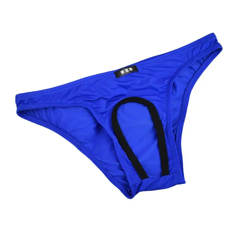 

Men's Sexy Ice Silk Briefs Open Front Pouch Breathable Underwear For Lovers Night U-Shaped Cutout Jockstrap Erotic Lingerie
