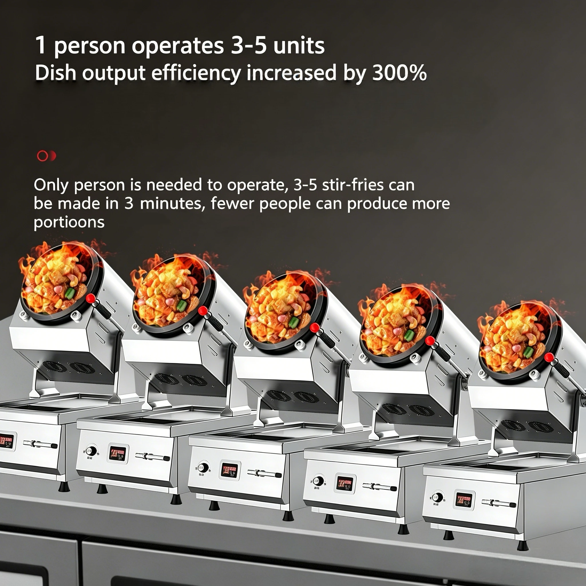 300mm Intelligent Cooking Robot Hands-Free Auto Stir Fry Machine Automatic Cooking Wok For Fast Food & Catering Use