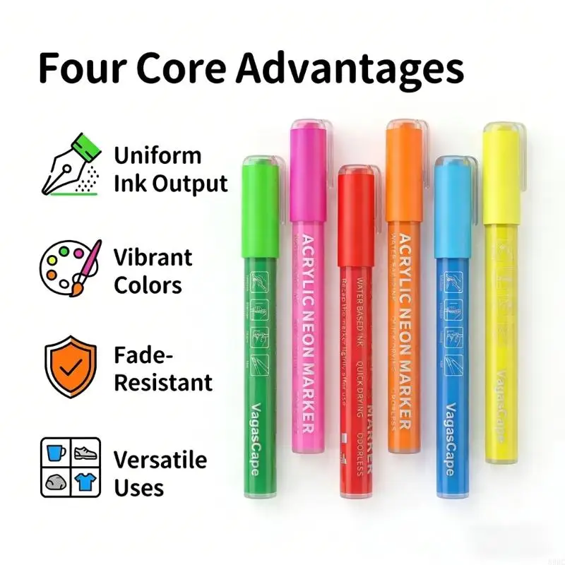 

Acrylic Markers Set Professional Color For Artists Students Drawing Sketching Craft Projects Practical Storage Case 896C