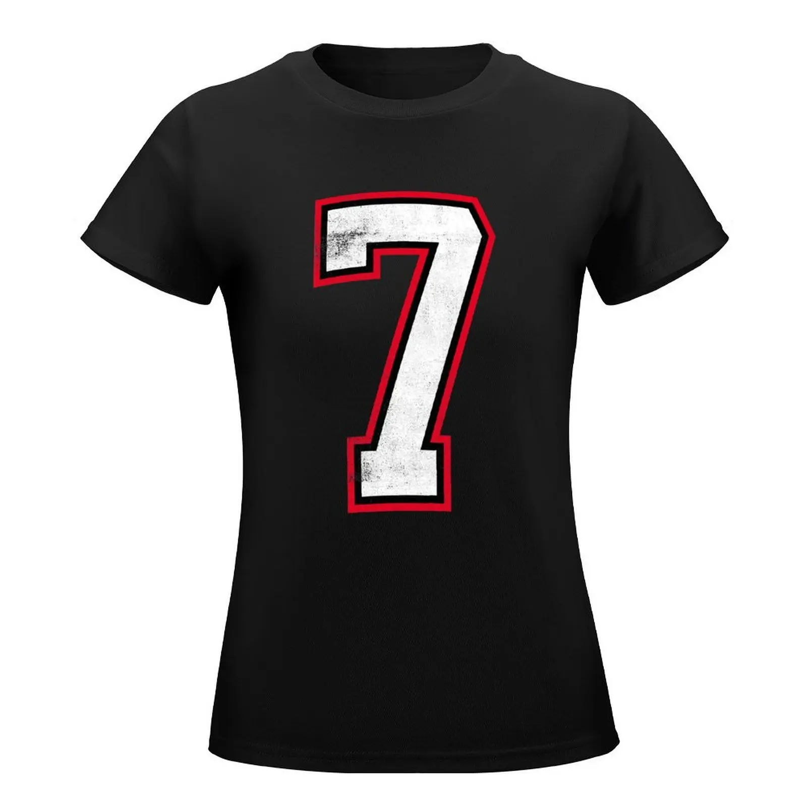 Number Seven 7 T-Shirt anime clothes korean fashion t-shirts for Women graphic tees