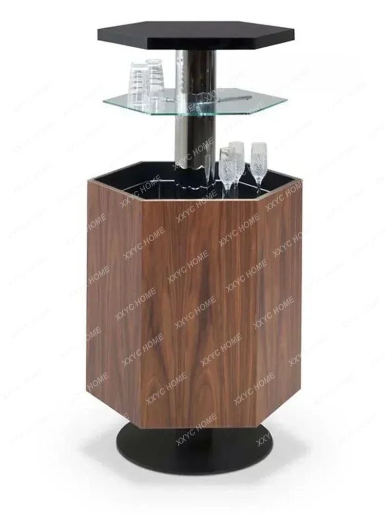 X Automatic Lift Dining Side Modern Minimalist Solid Wood Paint Lift Wine Cabinet Bar Locker