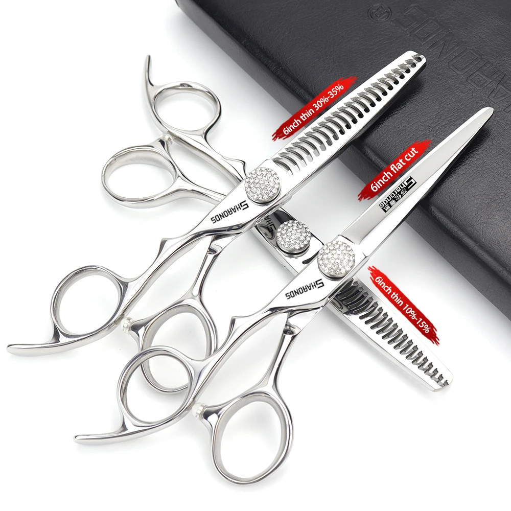 440C Japanese Stainless Hairdressing Scissors 6 Inch / 7 Inch Hair Scissors Right Hand Barber Shears Left Handle Hair Cutting