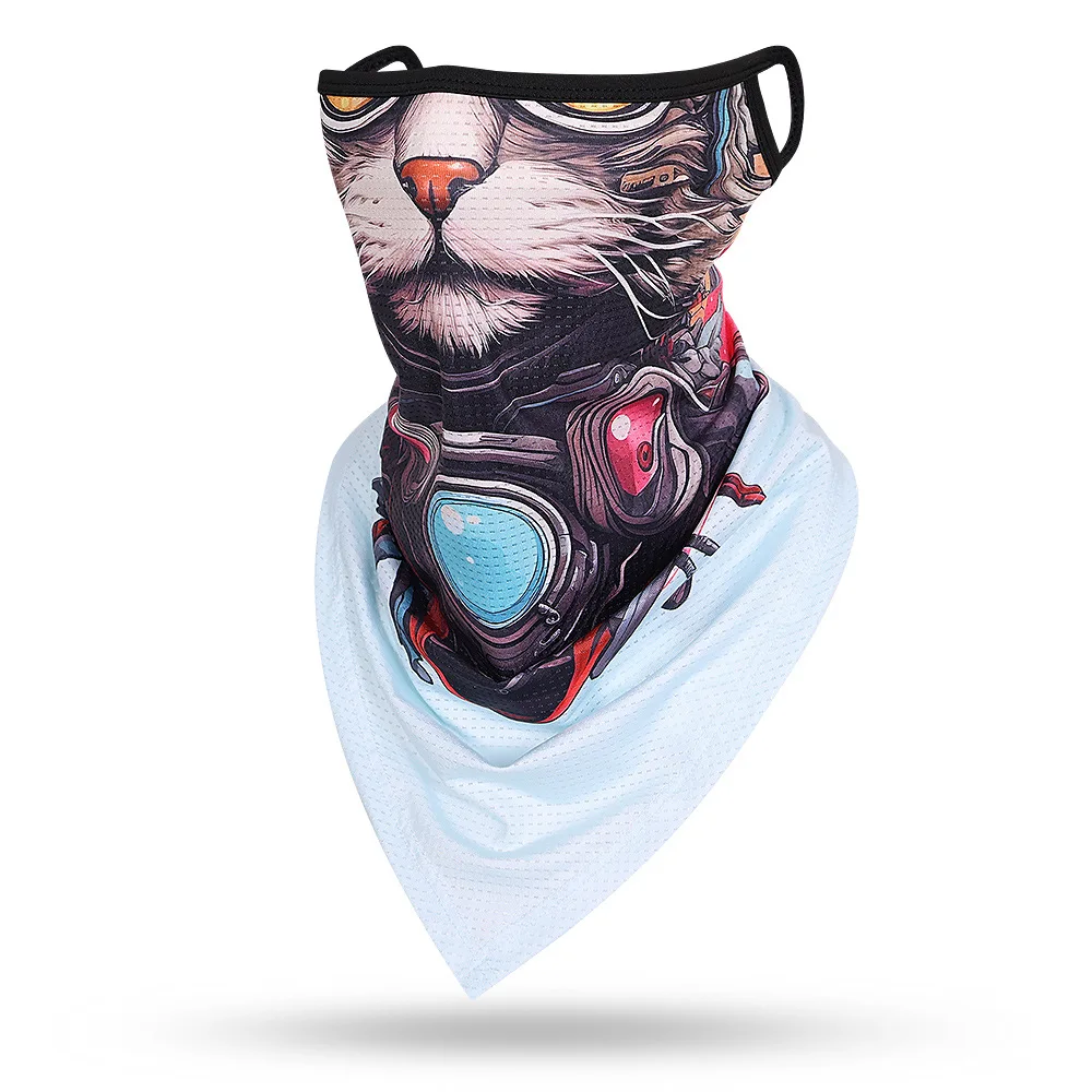 3D Dog Cat Tiger Leopard Goat Shark Lion Orangutan Animal Printing Face Mask Balaclava Earloops Scarf for Outdoor Men and Women