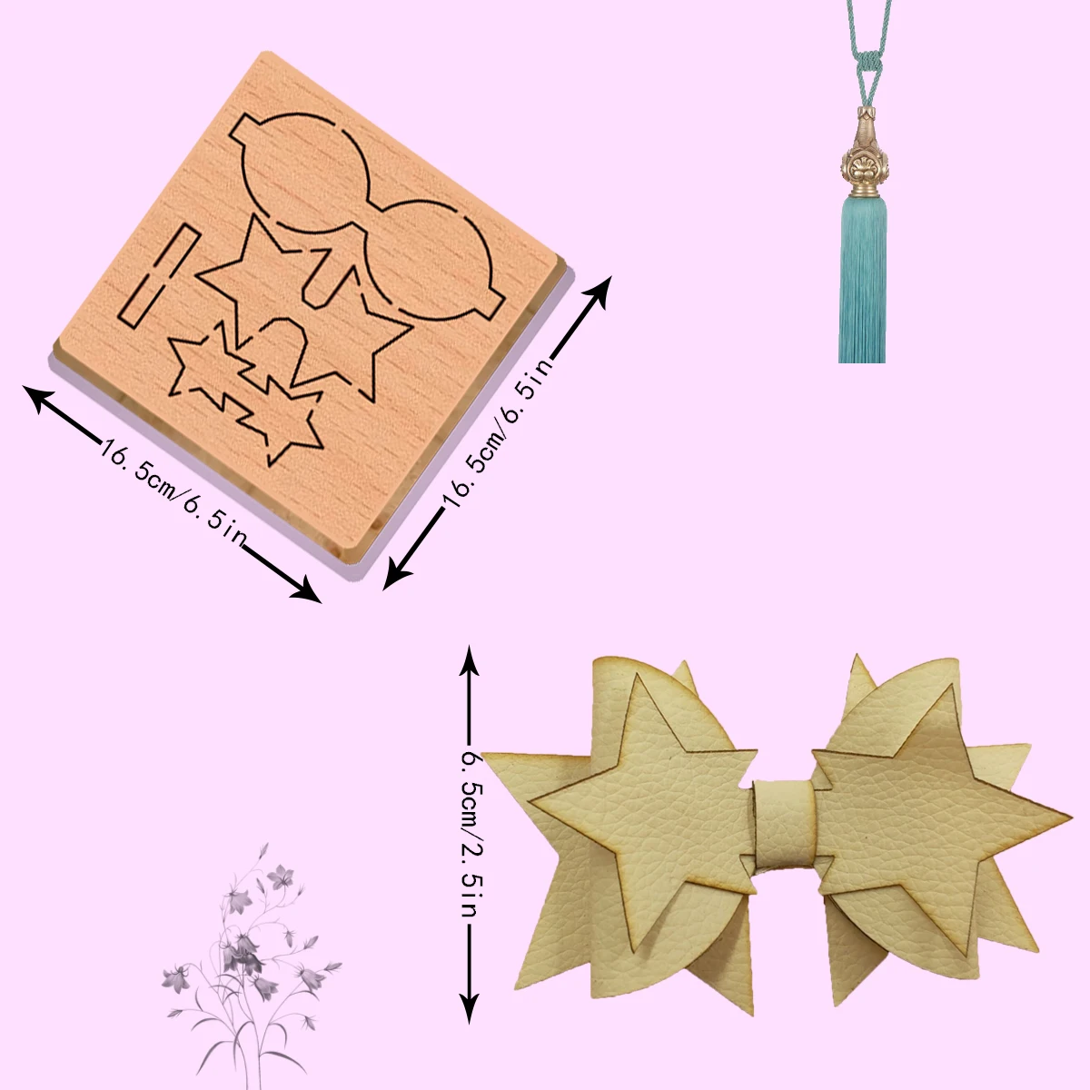 

A piece three layers STAR BUTTERFLY bow wooden cutting dies is used with most machines