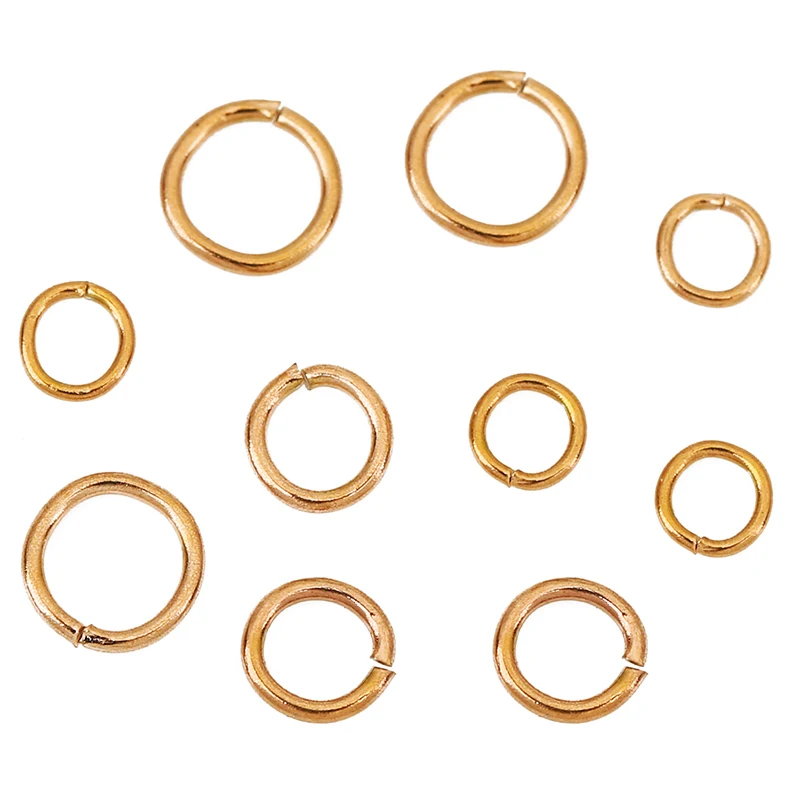 100pcs Rose Gold Plated Stainless Steel Open Jump rings 4 5 6 mm PVD Never Fade Split Rings Connectors For Diy Jewelry Making