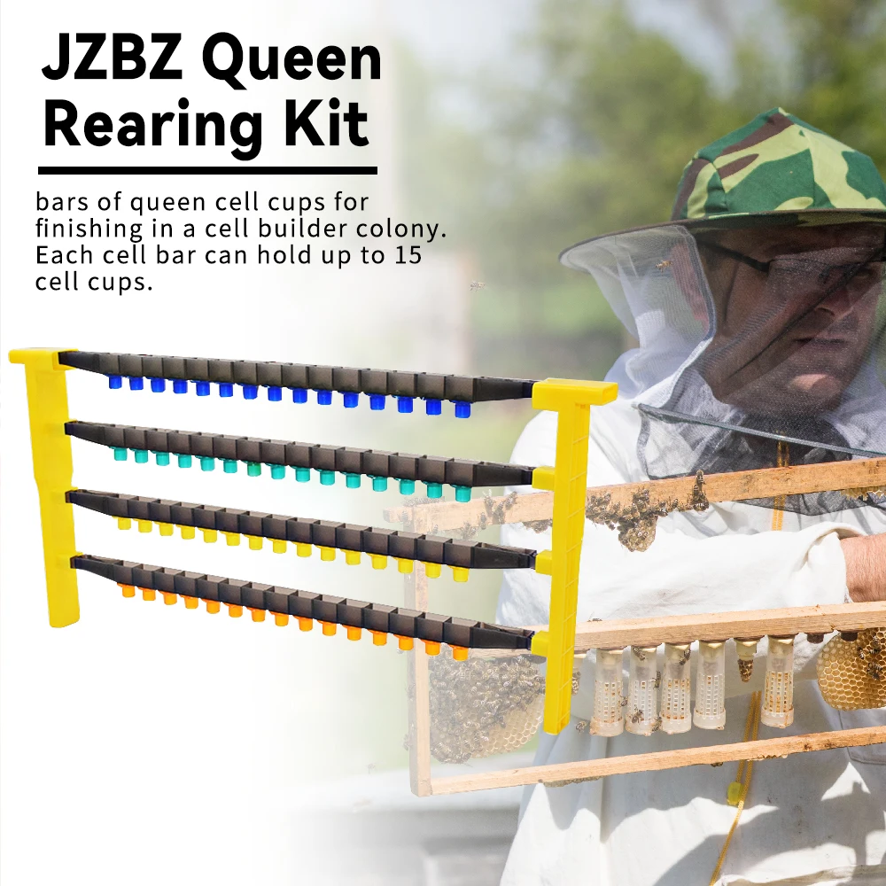 JZ BZ Frame Beekeeping Kit Queen Rearing System Plastic Queen JZ BZ Frame Kit With JZBZ Bar Cell Holder Beekeeping Equipment