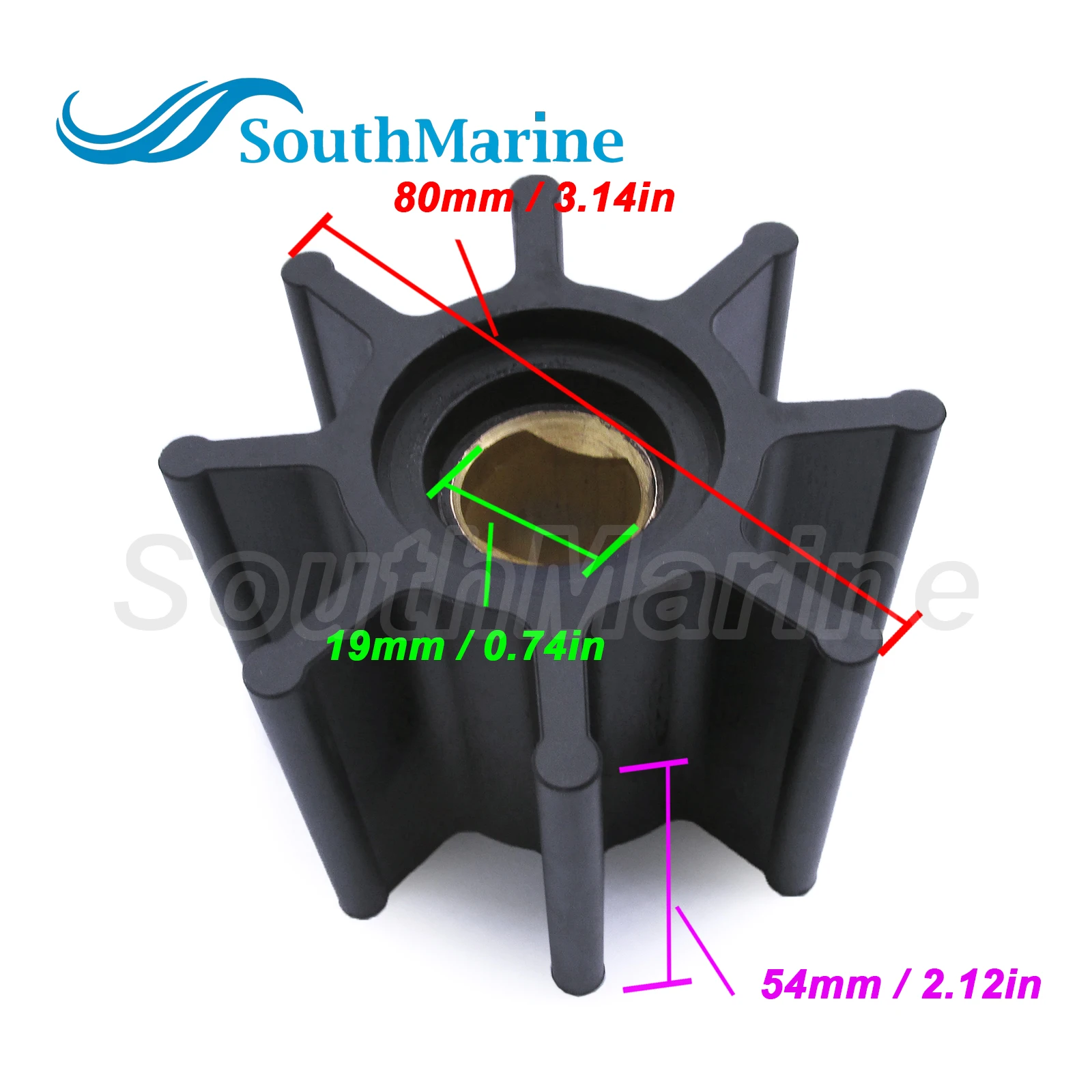 Inboard Engine Flexible Water Pump Impeller for JMP 082-0801 for DJ 082-0801