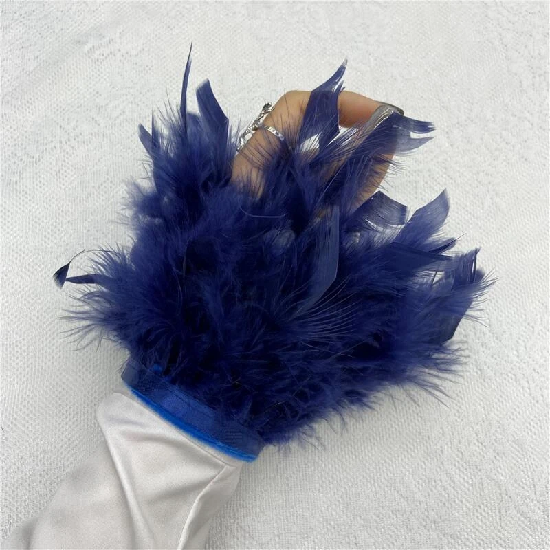 Colorful Feather Cuff Nail Ornament wristband for photo manicure feathers Sexy Handcuffs manicure accessories bracelet