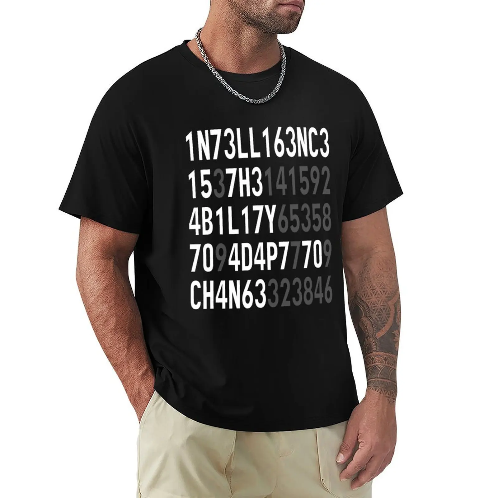 Intelligence Is The Ability To Adapt To Change T-Shirt Modern Print Casual T-Shirt