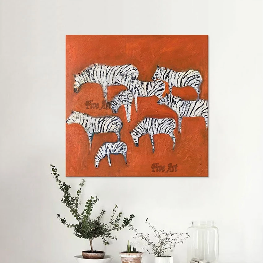 Wall Picture For Bedroom, Zebra Abstract Oil Painting On Canvas, Handmade Artwork, High Quality, Acrylic Art, Home Decoration