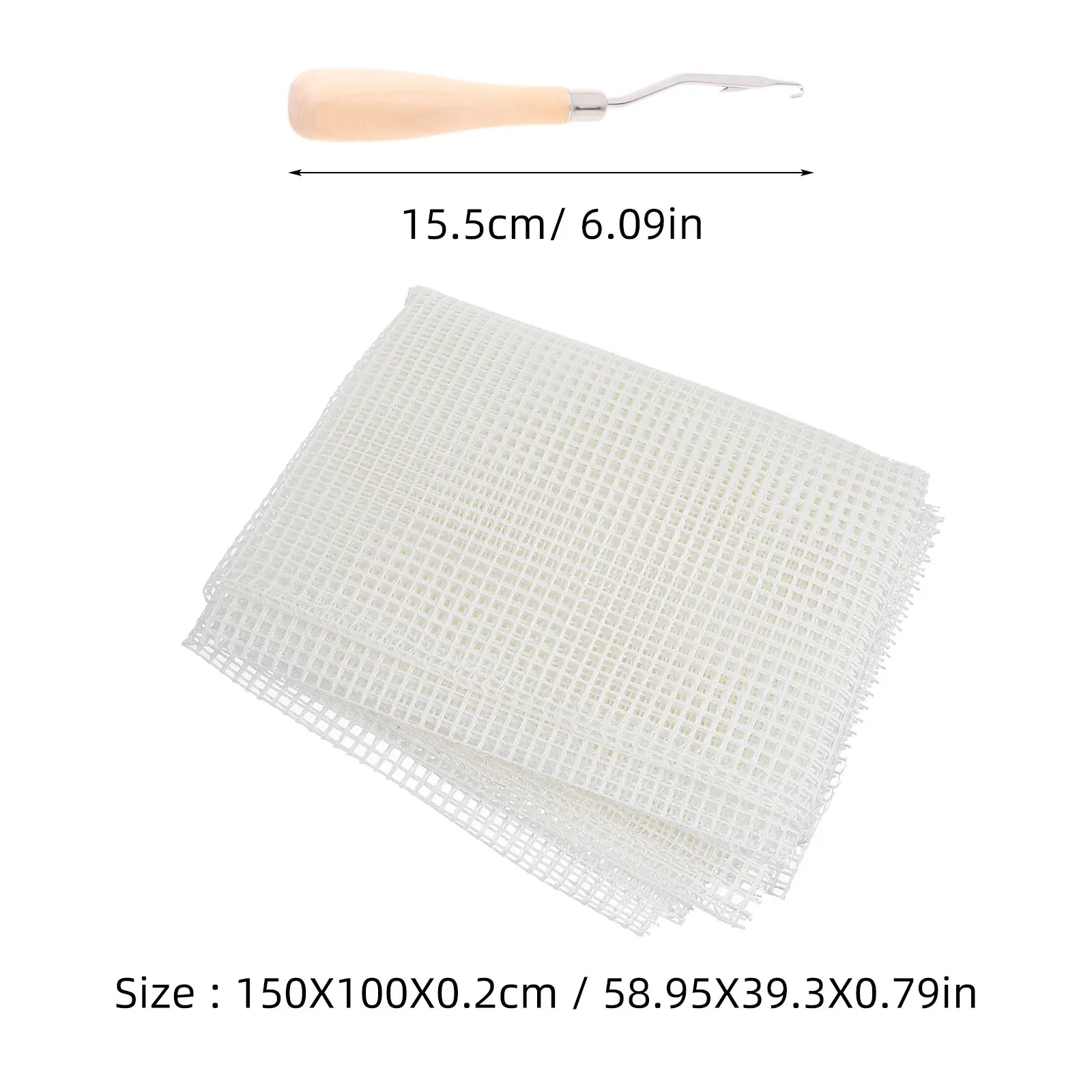 1Set Rug Hooking Mesh Canvas Latch Hook Tool Plastic Mesh Canvas Sheet DIY Carpet Tapestry Wall Art Craft Supplies Kit view 6
