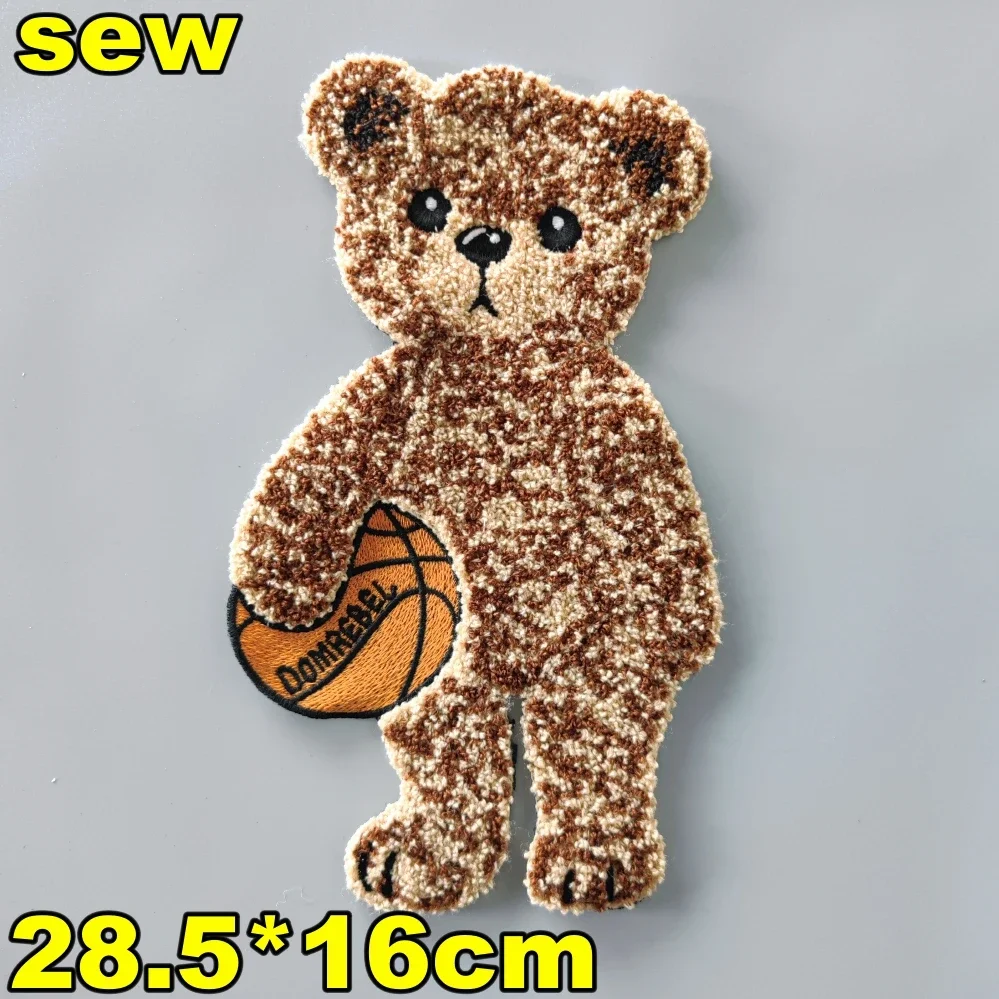 Embroidery Chenille Patch,Bear Animal Cartoon Number Badges,Bears Appliques Girls Skateboard Patches for Clothing WF235311