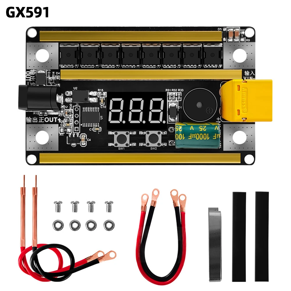 

GX591 DIY Spot Welder Set 99 Gears Adjustable 12V Spot Welder Control Board with Automatically Trigger Welding for 18650 Battery