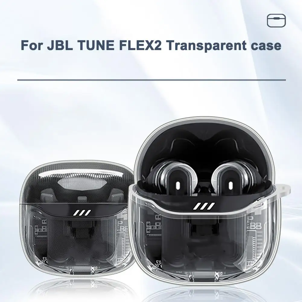 Transparent TPU Protective Case For JBL TUNE FLEX 2 Earphone Soft Shockproof Protector Cover Washable Protective Carrying C G6C5